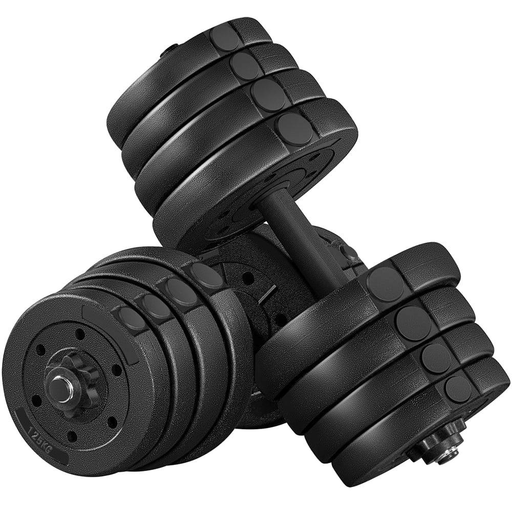 66 Lb. Dumbbells Weight Set Adjustable Dumbbell Set Home Training Dumbbell Pair Black