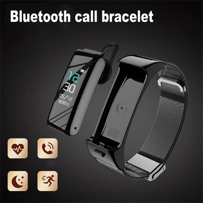 2In1 B6 Call with Bluetooth Headset Smart Band Fitness Tracker Sport Smart Bracelet Hands-Free Smart Watch Headset Wristband#G3